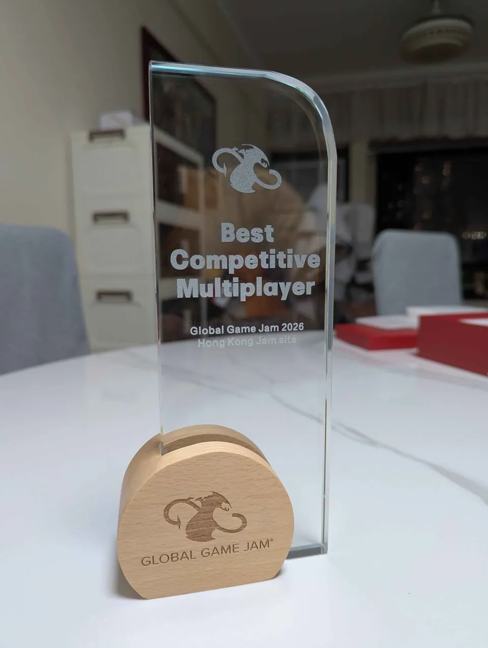 Hong Kong Global Game Jam 2026 Best Competitive Multiplayer trophy