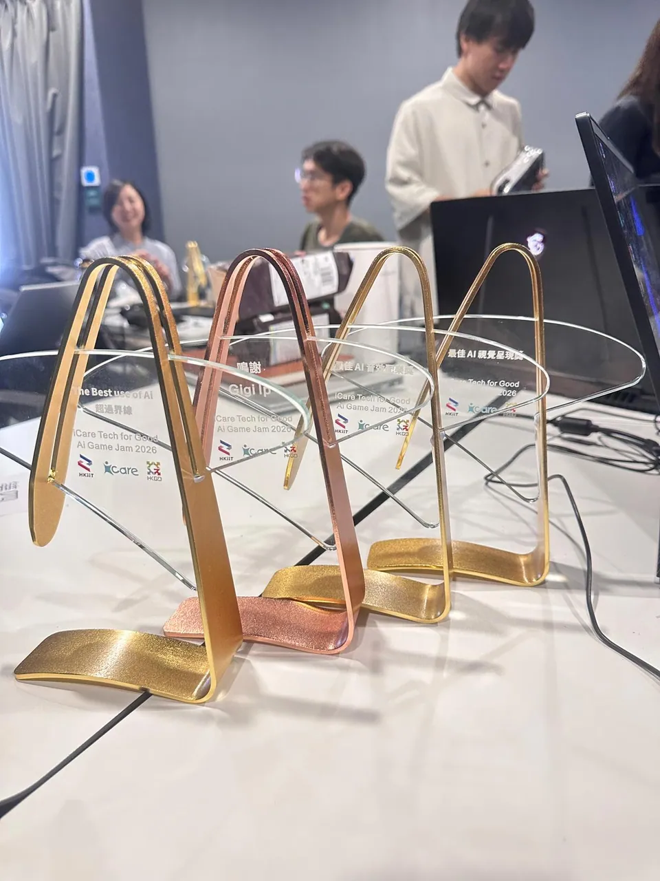 Trophies from iCare Tech for Good AI Game Jam 2026